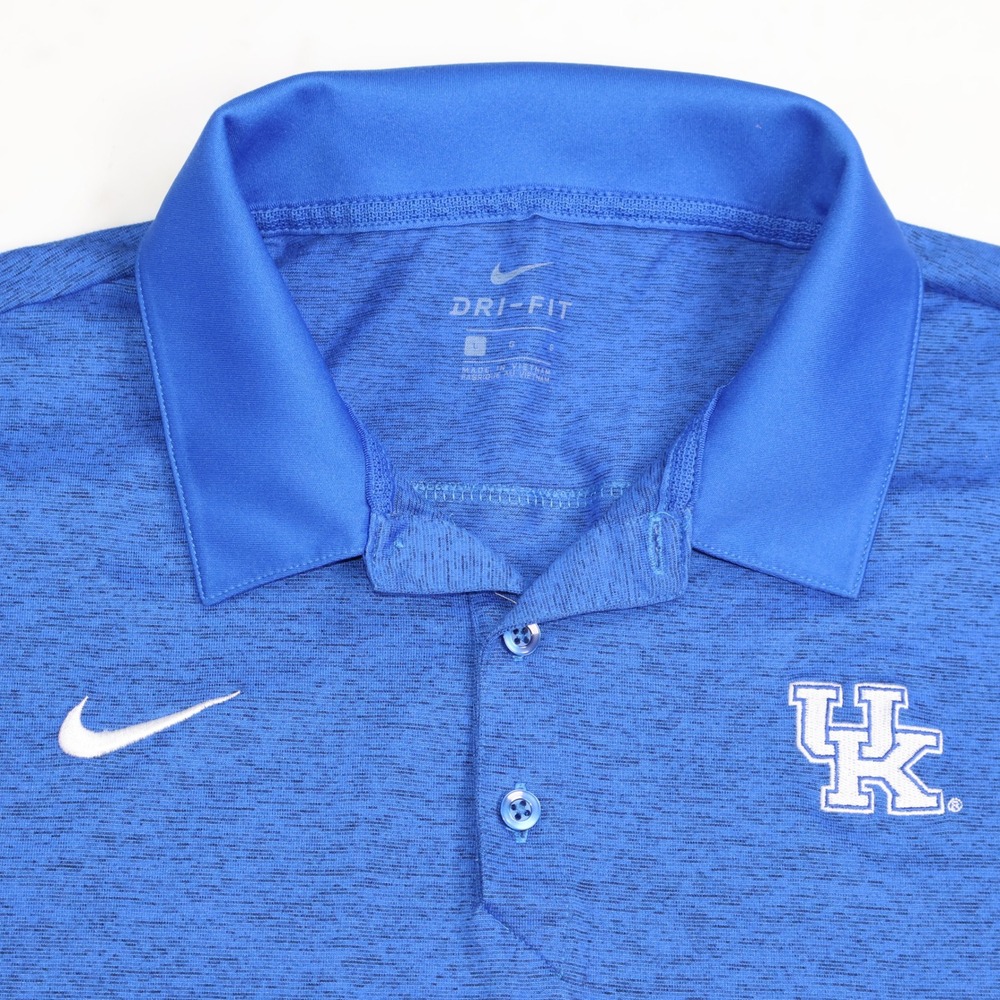 Nike Mens Kentucky Wildcats Dri-FIT Polo Shirt Blue Heathered Large UK Logo